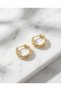 Ravena Minimal Twisted Textured Inlaid Zircon Stone Hoop Steel Xuping Earrings - 6
