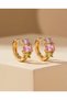 Pastella Pastel Colorful Zircon Stone Minimal Hoop Steel Xuping Earrings