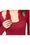 Women's Burgundy Lace Collar Detailed Cotton Single Jersey Fabric Long Sleeve Blouse