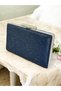 Navy Blue Color Single Side Stone Metal Handle Women's Evening Dress Bag Wedding Engagement Graduation - 5