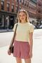 Pastel Yellow Short Sleeve Crop Top - 2