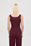 Ultra Soft Oval Neck Sleeveless Blouse Burgundy - 2