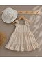 Hat and Straps Plaid Summer Girl's Dress - 2