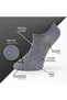 Pure Bamboo Men's Sneaker Socks Gray Melange Seamless Invisible Ankle Sports Socks Premium 6-Pack L5952Aznb Softaura - 2