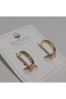 Xuping Good Quality Stainless Steel Antiallergic Waterway Zircon Stone Thin Hoop Earrings - 3