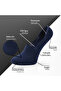 Pure Bamboo Men's Ballerina Socks Black-Navy Blue Seamless Invisible Non-Slip Heel Silicone Premium 6-Piece Pack Softaura - 3