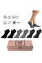 Pure Bamboo Women's Booties Flat Short Socks Black-Grey - Anthracite Seamless Premium Boxed Set of 6 L5952Aznp Softaura