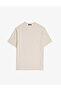 Beige Comfort Fit 100% Cotton Crew Neck Basic T-Shirt 50325300-Vr011 - 6