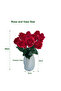 10 PCS Artificial Flowers Roses Fake Silk Flowers Rose with Vase for Home Office Hotel Decor - 7