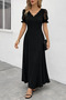 New Season Women's V-Neck Short Sleeve Long Janjan Stylish Evening Dress - 2