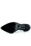 Alessi Black Satin Stone Pointed Toe Goblet Heeled Evening Dress Shoes - 6