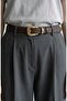 Women's Coffee Gold Buckle Jean Belt, Jacket Belt, Pants Belt