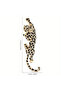 AS SHOWN A Gold-Toned Leopard Brooch - Black & Clear Crystals, Green Crystal Eyes, 3D Lifelike Shape - 5