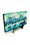 سطح طاولة MDF مطبوع عليه صورة مدينة اسطنبول بالألوان المائية مقاس 10x20 2G-İstSB2