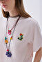 Women's White Printed Crew Neck T-Shirt - 4