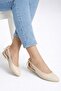 Ecru Open-Sided Bowknot Women's Ballerina Classic Stylish Daily Lightweight Sandals - 3