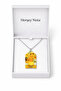 Sunflower Patterned Artistic Necklace with Yellow Figure Unisex Metal Chain 60 cm - 5