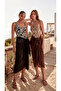 Choose Your Style: Flexible Lycra Long Brown and Black Tulle Pareo Set of 2 150X95