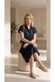 Women's Linen Dress Buttoned Belted Midi Length Casual Summer Dress - 3