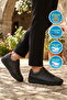 Black Genuine Leather Women's Casual Shoes - 3