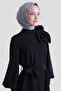 Stylish Dress with Accessory Detail in Black - 2