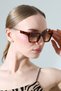 Women's Leopard Body Brown Sunglasses with Glass Edge Detail - 2