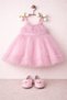 Girl's Floral Appliqued Strap Tulle Evening Dress for Weddings, Holidays, and Special Occasions - 2