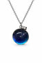 Blue Glass Globe Dandelion Necklace Unisex 60 cm Chain - 4