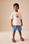 Boys' Cotton Crew Neck Printed T-Shirt and Shorts Set - 2