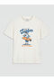 Lcw Kidsbeige Crew Neck Printed Boys' T-Shirt