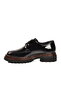 Black Patent Leather Genuine Leather Men's Casual Shoes - 4