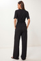 Knitted Top and Bottom Set with Tie Detail Laz0003 Black - 7