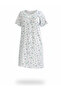 Women's Printed Nightie with Gathered Neckline - 5