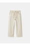 Wide Leg Gabardine Trousers 3-6 Years Cream - 3