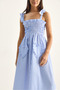 Women's Blue and White Striped Gipeli Midi Dress with Chest Detail, Tie-Strap Design, and Pocket Detail 35510 60286177. - 5