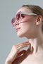 Women's Gradient Glass Colored Body White Handle Sunglasses - 2