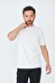 White Micro Patterned Men's Basic T-Shirt - 5