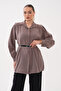Modal Woven Shirt with Hidden Placket and Waist Belt - 5