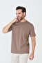 Brown Micro Patterned Basic Men's T-Shirt - 6