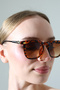 Women's Leopard Frame Brown Glass Sunglasses - 6