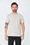 Beige Micro Patterned Basic Men's T-Shirt