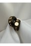 Khaki Green Ring Gold-Studded Natural Stone Earrings with Details - 2