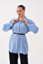 Modal Woven Shirt with Hidden Placket and Waist Belt - 5
