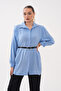 Modal Woven Shirt with Hidden Placket and Waist Belt - 4