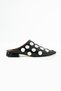 Bianca Women's Patent Leather Trok Detailed Pointed Toe Slippers - 5