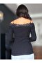 Black Madonna Collar Blouse with Lace Collars - 4