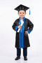 Children's Kindergarten Blue Striped Black Graduation Gown and Cap Set - 3