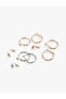 Set of 6 Steel Ball and Hoop Earrings - 3