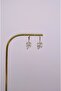 Zircon Stone Clover Charm Hoop Earrings 9 mm |   Thin Minimal Earrings - 5