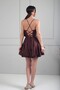 Women's String Strap Back Tie Underwire Skirt Layered Lined Satin Short Dress - 4